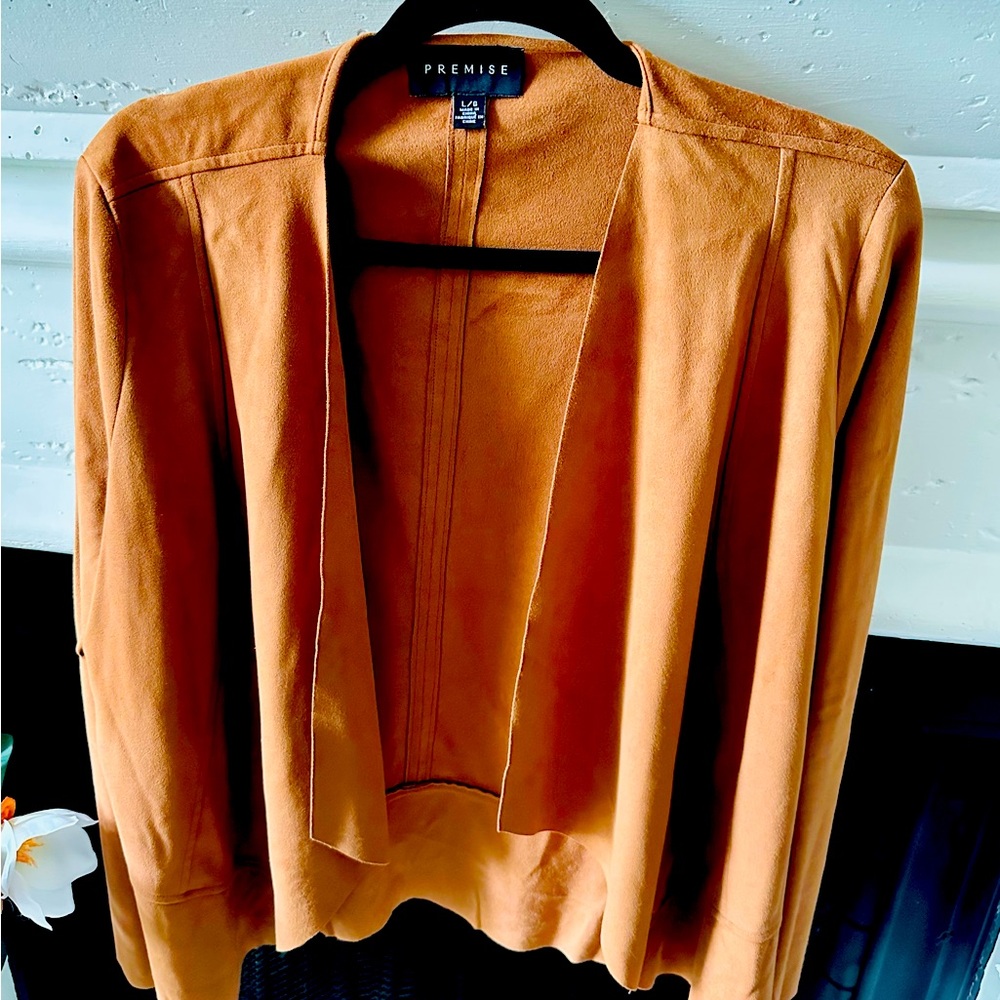 Premise Cognac Blazer in an Asymmetrical Design